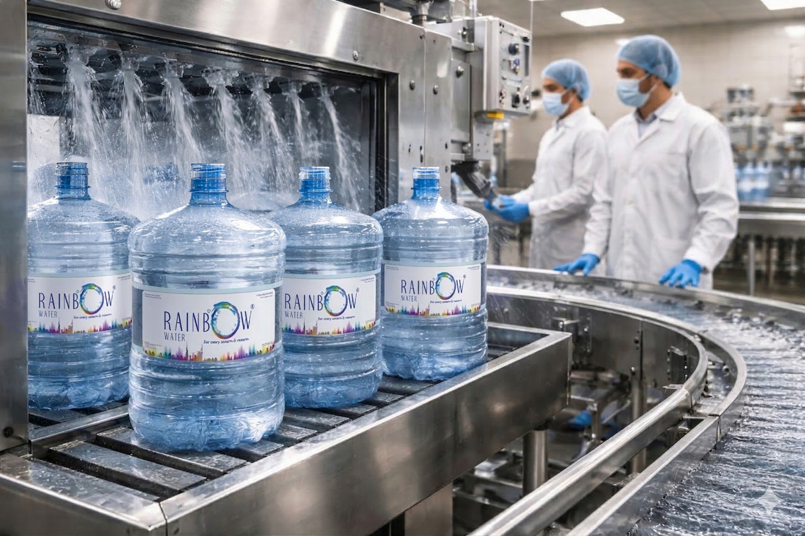 How Safe Bottles Are Prepared for Reuse : How Rainbow Water Prepares 5-Gallon Bottles